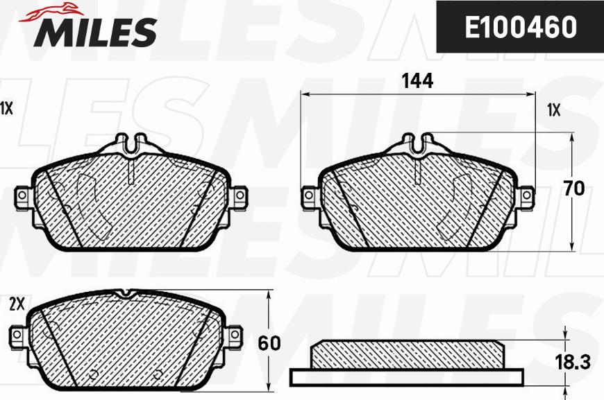 Miles E400460 - Тормозные колодки, дисковые, комплект autospares.lv