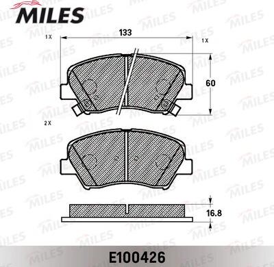 Miles E100426 - Тормозные колодки, дисковые, комплект autospares.lv