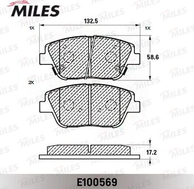 Miles E100569 - Тормозные колодки, дисковые, комплект autospares.lv