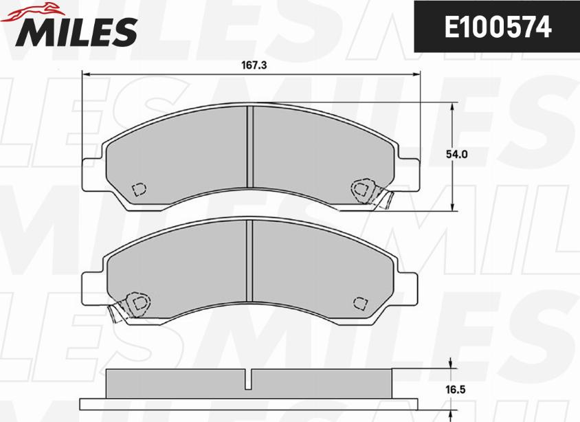 Miles E100574 - Тормозные колодки, дисковые, комплект autospares.lv