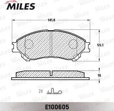 Miles E100605 - Тормозные колодки, дисковые, комплект autospares.lv