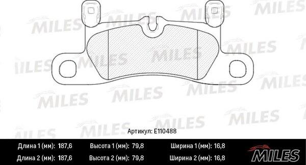 Miles E110488 - Тормозные колодки, дисковые, комплект autospares.lv