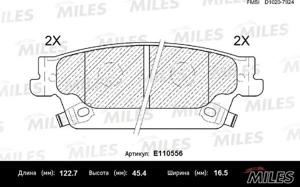 Miles E110556 - Тормозные колодки, дисковые, комплект autospares.lv