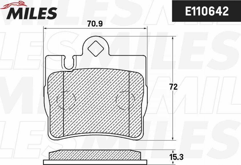 Miles E110642 - Тормозные колодки, дисковые, комплект autospares.lv