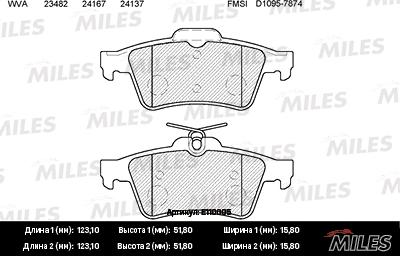 Miles E110005 - Тормозные колодки, дисковые, комплект autospares.lv