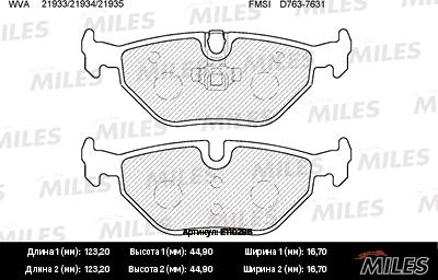 Miles E110296 - Тормозные колодки, дисковые, комплект autospares.lv