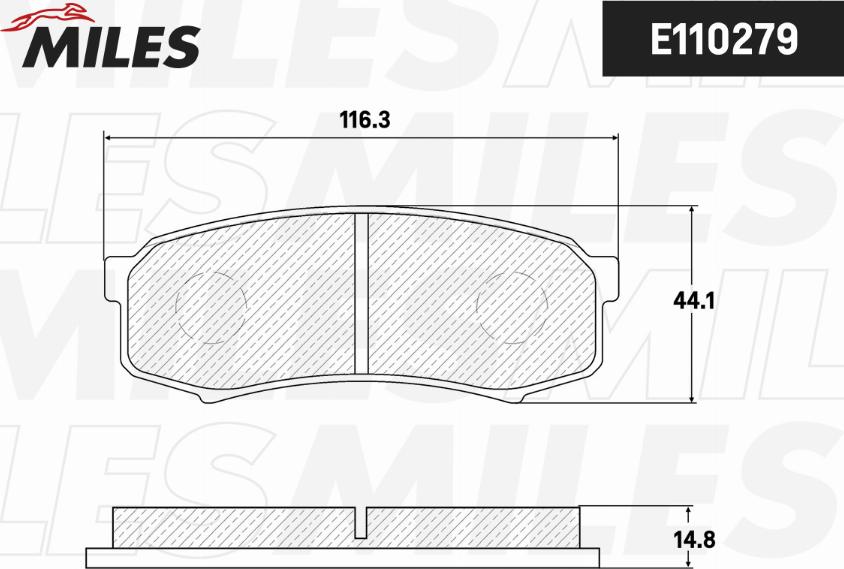 Miles E110279 - Тормозные колодки, дисковые, комплект autospares.lv