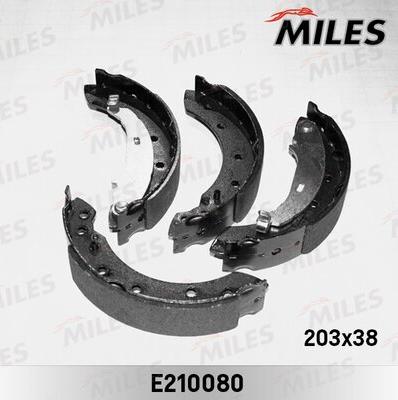 Miles E210080 - Комплект тормозных колодок, барабанные autospares.lv