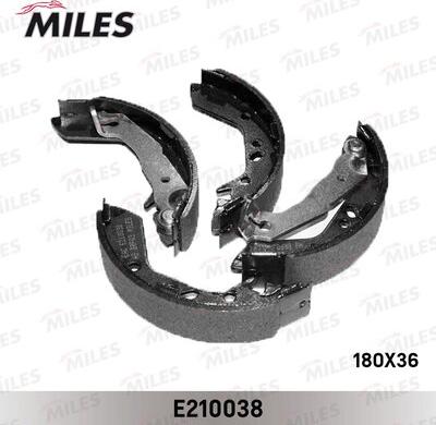 Miles E210038 - Комплект тормозных колодок, барабанные autospares.lv