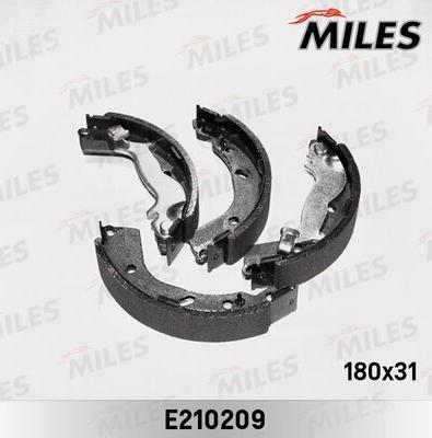 Miles E210209 - Комплект тормозных колодок, барабанные autospares.lv