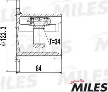 Miles GA10058 - Шарнирный комплект, ШРУС, приводной вал autospares.lv