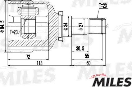 Miles GA10029 - Шарнирный комплект, ШРУС, приводной вал autospares.lv