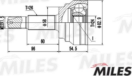 Miles GA10028 - Шарнирный комплект, ШРУС, приводной вал autospares.lv