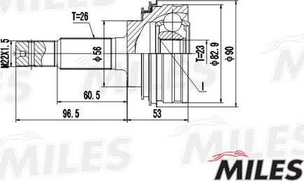 Miles GA20469 - Шарнирный комплект, ШРУС, приводной вал autospares.lv