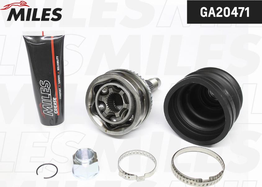 Miles GA20471 - Шарнирный комплект, ШРУС, приводной вал autospares.lv