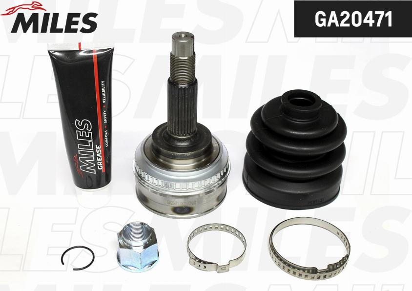 Miles GA20471 - Шарнирный комплект, ШРУС, приводной вал autospares.lv