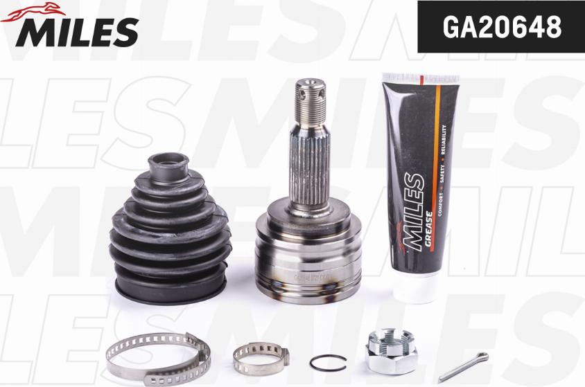 Miles GA20648 - Шарнирный комплект, ШРУС, приводной вал autospares.lv