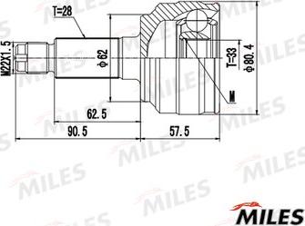 Miles GA20658 - Шарнирный комплект, ШРУС, приводной вал autospares.lv