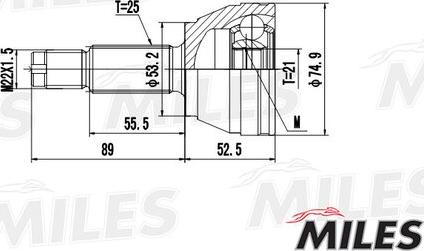 Miles GA20111 - Шарнирный комплект, ШРУС, приводной вал autospares.lv