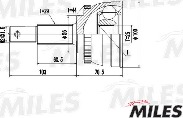 Miles GA20340 - Шарнирный комплект, ШРУС, приводной вал autospares.lv