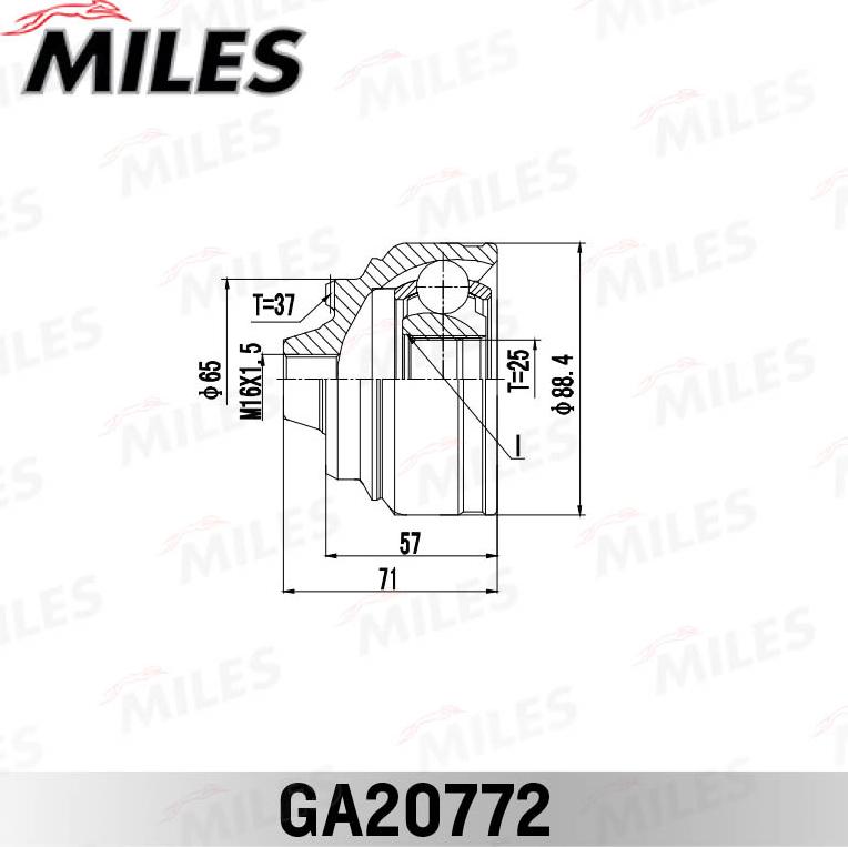 Miles GA20772 - Шарнирный комплект, ШРУС, приводной вал autospares.lv