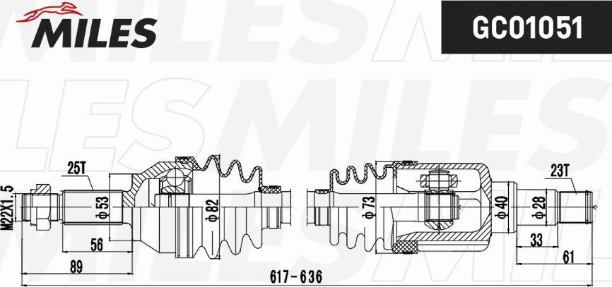 Miles GC01051 - Приводной вал autospares.lv