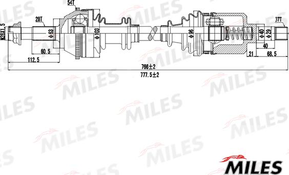 Miles GC01148 - Приводной вал autospares.lv