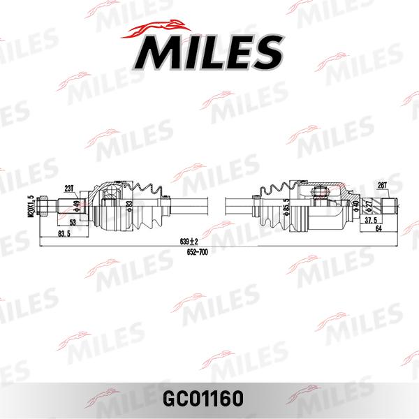 Miles GC01160 - Приводной вал autospares.lv