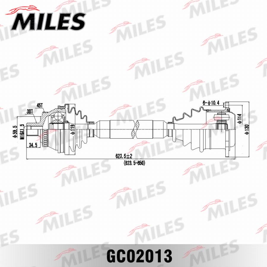 Miles GC02013 - Приводной вал autospares.lv