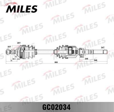 Miles GC02034 - Приводной вал autospares.lv