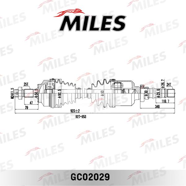 Miles GC02029 - Приводной вал autospares.lv