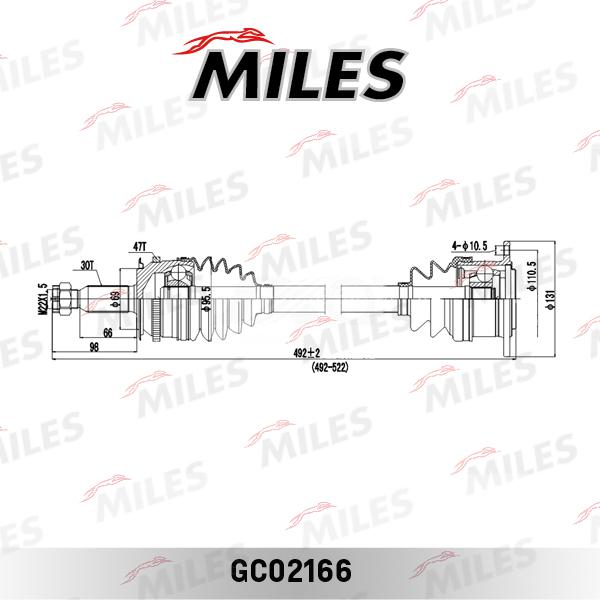 Miles GC02166 - Приводной вал autospares.lv