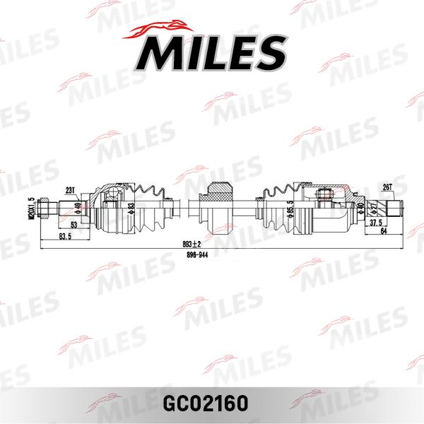 Miles GC02160 - Приводной вал autospares.lv