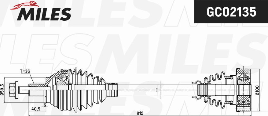 Miles GC02135 - Приводной вал autospares.lv