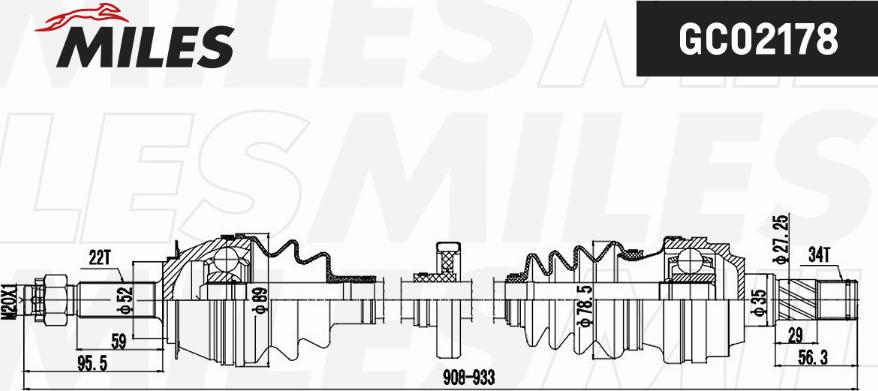 Miles GC02178 - Приводной вал autospares.lv