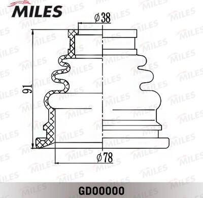 Miles GD00000 - Пыльник, приводной вал autospares.lv