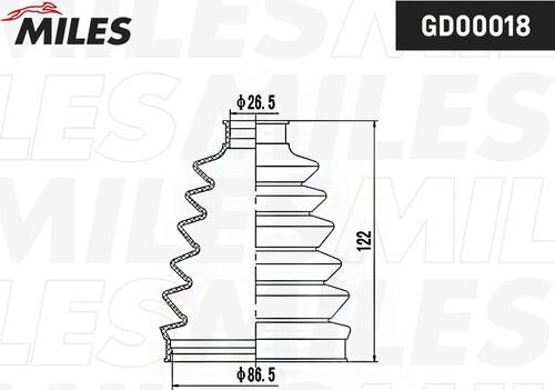 Miles GD00018 - Пыльник, приводной вал autospares.lv