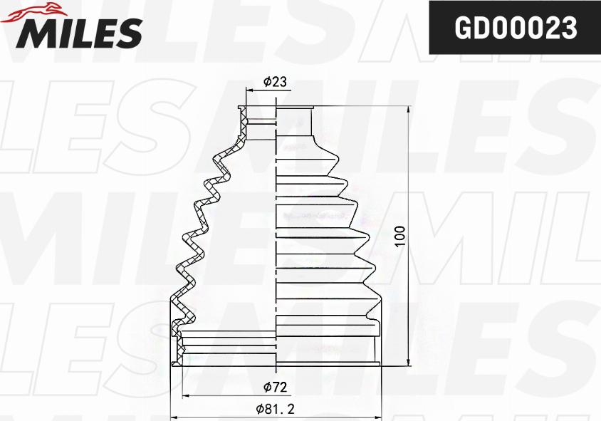 Miles GD00023 - Пыльник, приводной вал autospares.lv