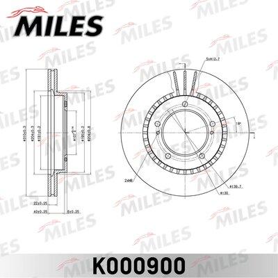 Miles K000900 - Тормозной диск autospares.lv