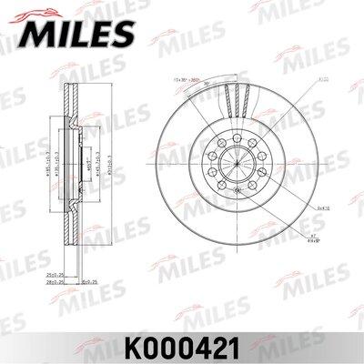 Miles K000421 - Тормозной диск autospares.lv