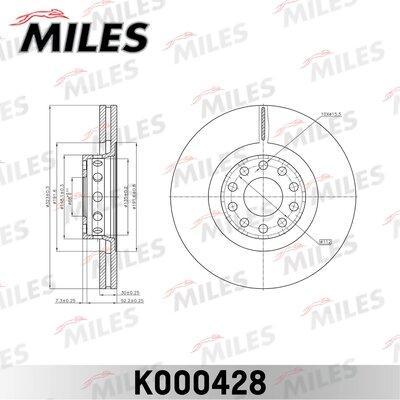 Miles K000428 - Тормозной диск autospares.lv