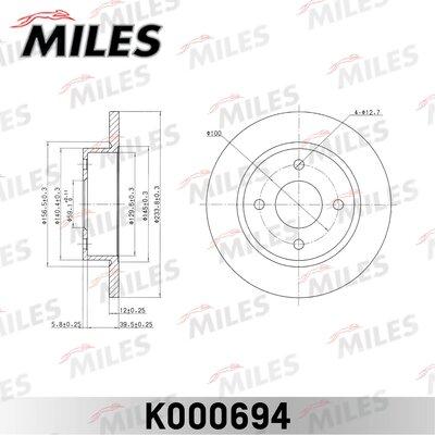 Miles K000694 - Тормозной диск autospares.lv