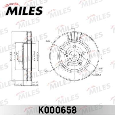 Miles K000658 - Тормозной диск autospares.lv