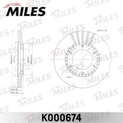 Miles K000674 - Тормозной диск autospares.lv