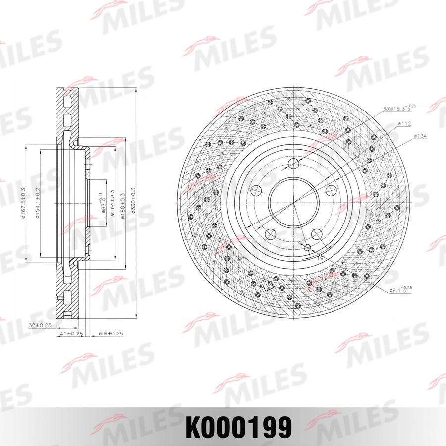 Miles K000199 - Тормозной диск autospares.lv