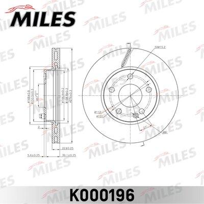Miles K000196 - Тормозной диск autospares.lv