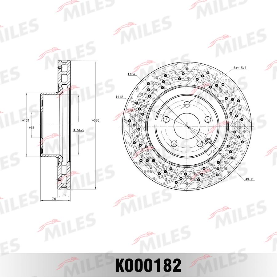 Miles K000182 - Тормозной диск autospares.lv