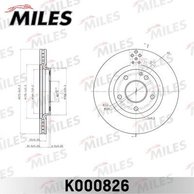 Miles K000826 - Тормозной диск autospares.lv