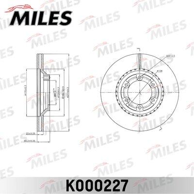 Miles K000227 - Тормозной диск autospares.lv