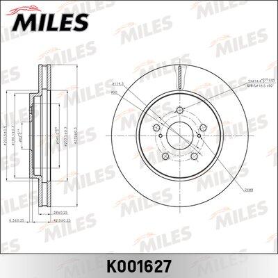 Miles K001627 - Тормозной диск autospares.lv